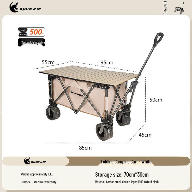 Tragbarer faltbarer zusammenklappbarer Campingwagen mit Hubtisch für Outdoor-Camping und Wohnmobilreisen