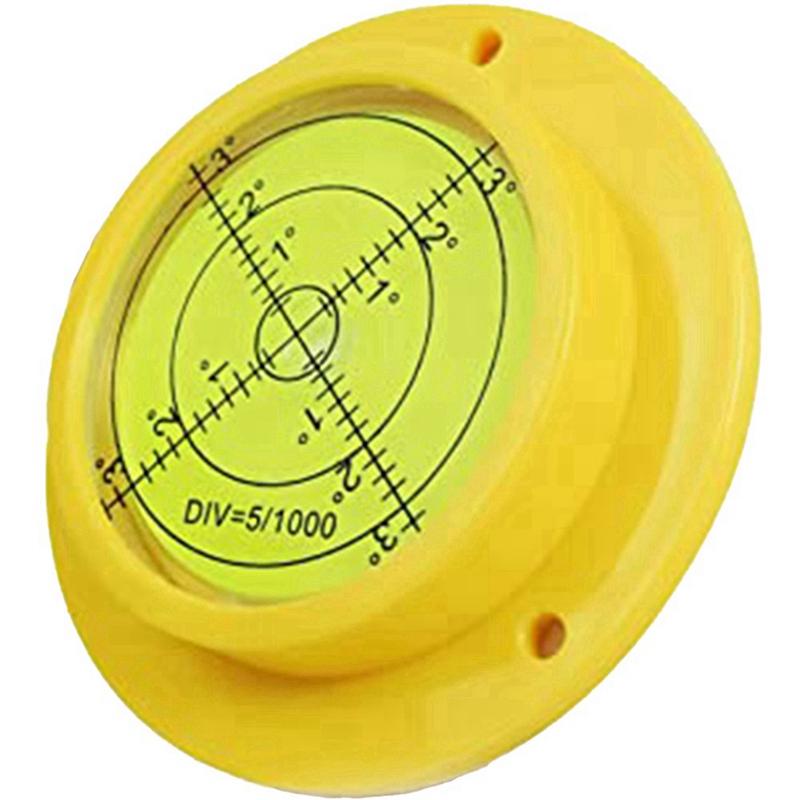 Round Bubble Level 90X17mm High Precision Circular Spirit Level with 3 Mounting Holes, Measuring Instrument Too