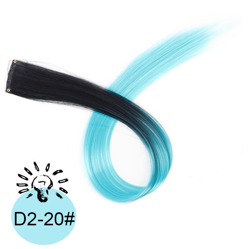 One Card Gradient Hanging Ear Dye Three Color Hair Extension Wig BB Clip Colored Wig Women's Synthetic Wig Halloween Music Festival Party Use