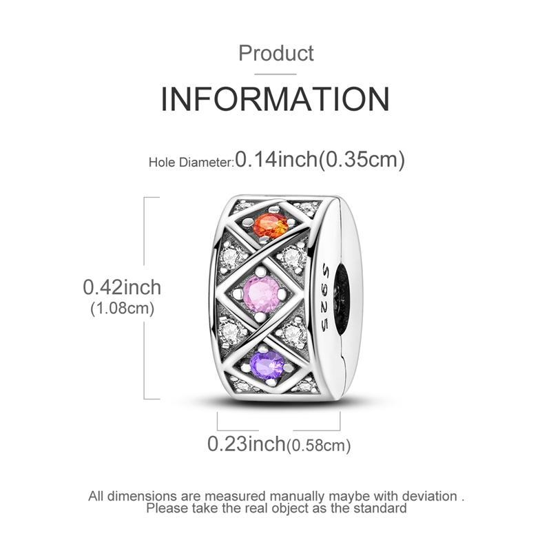 Original Charms Beads Copper Clip Charms Zircon Silicone Spacer Beads Fit Original Bracelet Diy Charm Women Jewelry