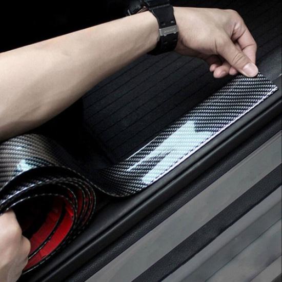 Car Accessories Carbon Fiber Door Plate Sill Scuff Cover Anti Scratch Sticker