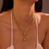 GEMCHIC Women's Minimalist Drop Water Drop Stainless Steel Pendant Necklace with 18K Gold Plating, Ins Style Choker