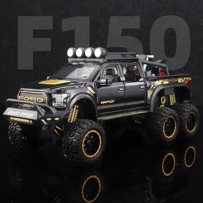 1:28 Raptor F150 Off-Road Cars Models Toys Alloy Diecast With Sound Light Pull Back Metal Vehicle Toys For Boy Gift Collection
