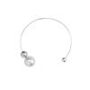 (Ssejrn)Ring Necklace Necklace Asymmetric Imitation Pearl Ball Bead Necklace Women Jewelry Gift