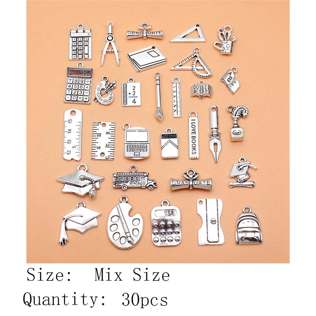 New Year's Day Aesthetic Jewelry Charms Study Sports Mixed Set Charms Pendant Women's Bag Bracelet Pendant