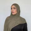 Solid Color Crinkle Hijabs Tie-dye Rayon Female Turban Women Muslim Scarf Shawls  Four Seasons