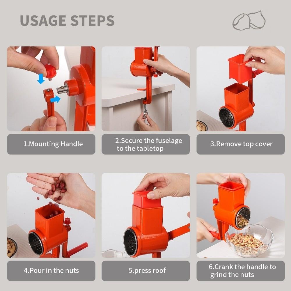 Ruční provoz Ruční klika Mlynček na obilí Nerezové nože Sekáček na ořechy Mlýnek Ruční provoz