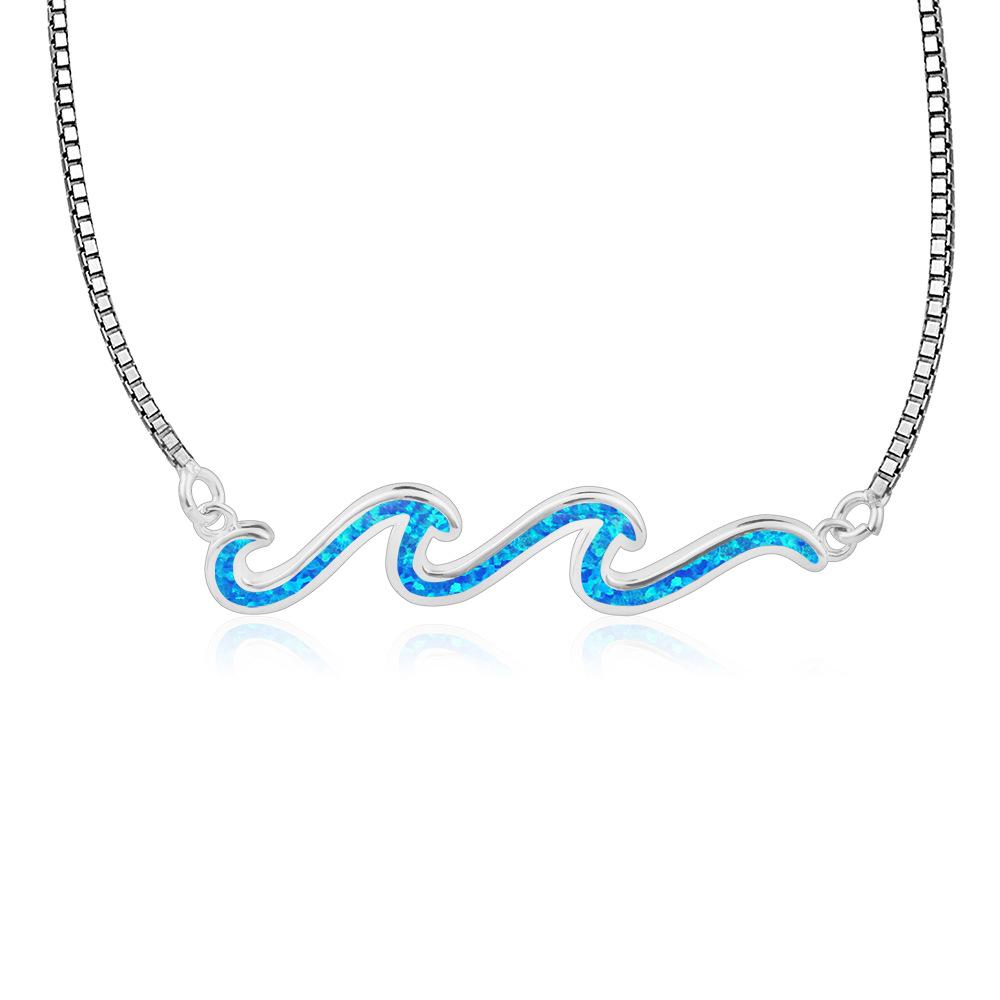2026 Hawaiian Style Surf Water Ripple Necklace Pendant Necklace Jewelry 45CM синий