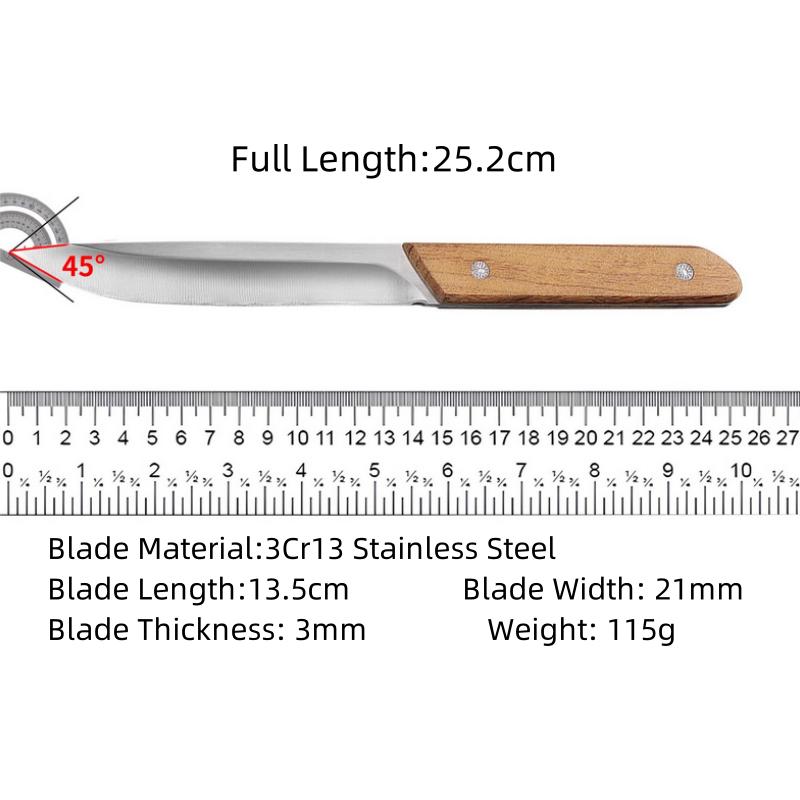 Küchen-Allzweckmesser, Schälmesser aus Edelstahl mit Holzgriff, Barbecue-Steak-Schneiden, Ausbeinmesser