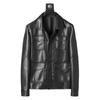 New Leather Jacket Men's Korean Style Trendy Lapel Flying Motorcycle Men's PU Leather Jacket Multi-pocket Jacket