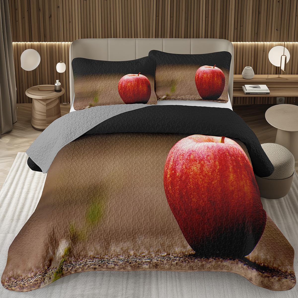 

Red Cranberry Pattern Bedspread Queen Full Fruit Theme Coverlet 2/3 Pieces Reversible Quilted Bedding Set Set For Teens Youngs EU Single 135x200cm