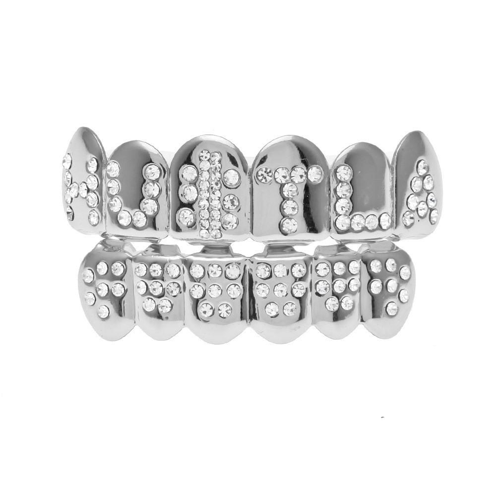 Factory Direct Jewelry Braces Diamond Plated Rap Braces Teeth Grills