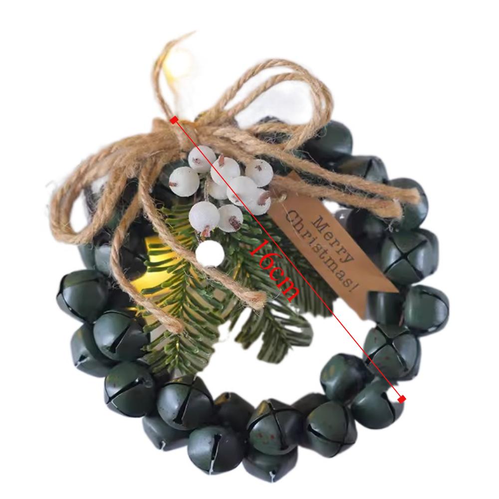 Wall Ornaments Christmas Garland Green Leaf Hanging Wreath Christmas Wreath Bell Pendant  Gift