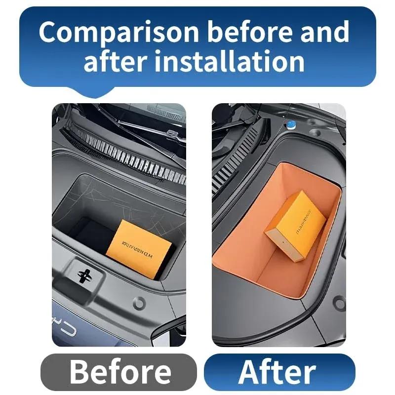 For BYD SeaLion 07 EV Car Front Trunk Hood Storage Mat Leather Organizer Protection Pad Anti-slip Shock Absorption Accessories