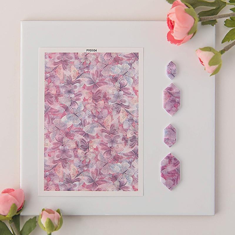 Butterfly Painted Pattern Polymer Clay Watercolor Transfer Paper Water-soluble Disposable Sticker Earring Jewelry Pottery Making