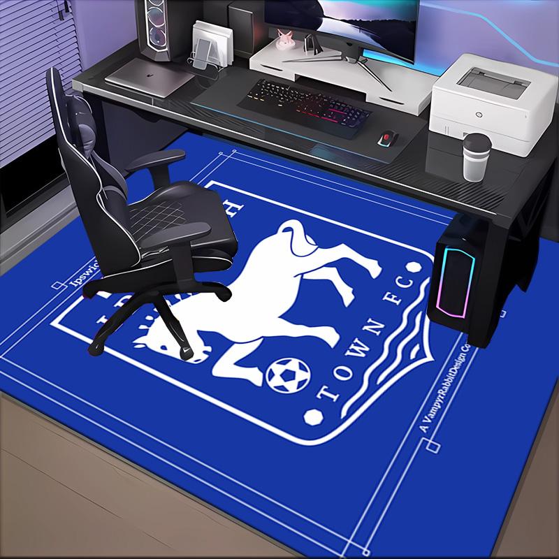 Town Football Club Crest Printed Office Carpet Chair Cushion Entryway Rug, Rugs for Living Room, Bedroom Christmas gifts