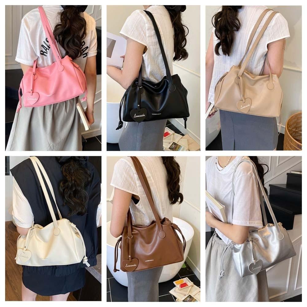 Love Pendant Large PU Handbag Shoulder Pouch Messenger Bag Versatile PU Underarm Bag  Women