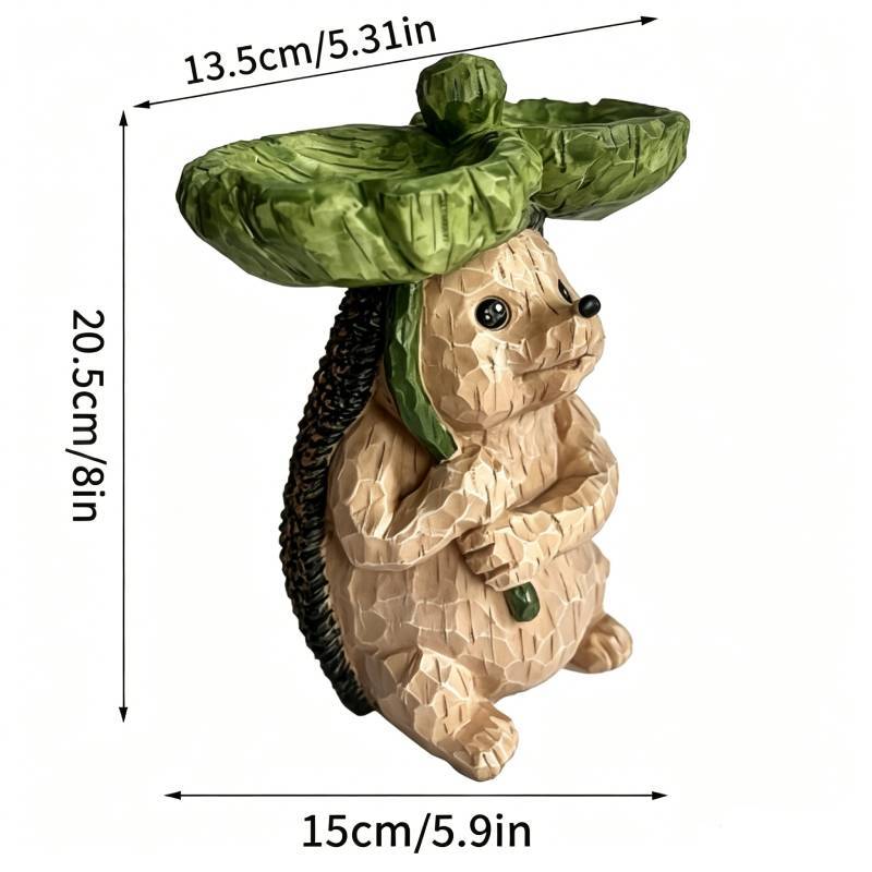 Hedgehog Garden Decor Resin Figurine With Bird Watering Feature For Outdoor Landscaping