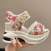 Platform Sandals Female 2025 Summer Peep-toe Shoes Character With High Heel Muffin Daddy Leisure Sports Sandals Female