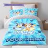 Name Custom Bluey Cartoon Pattern Bedding Set Quilt Cover Pillowcase Home Decor Gift (1 * duvet cover + 2 * pillowcase, without core)