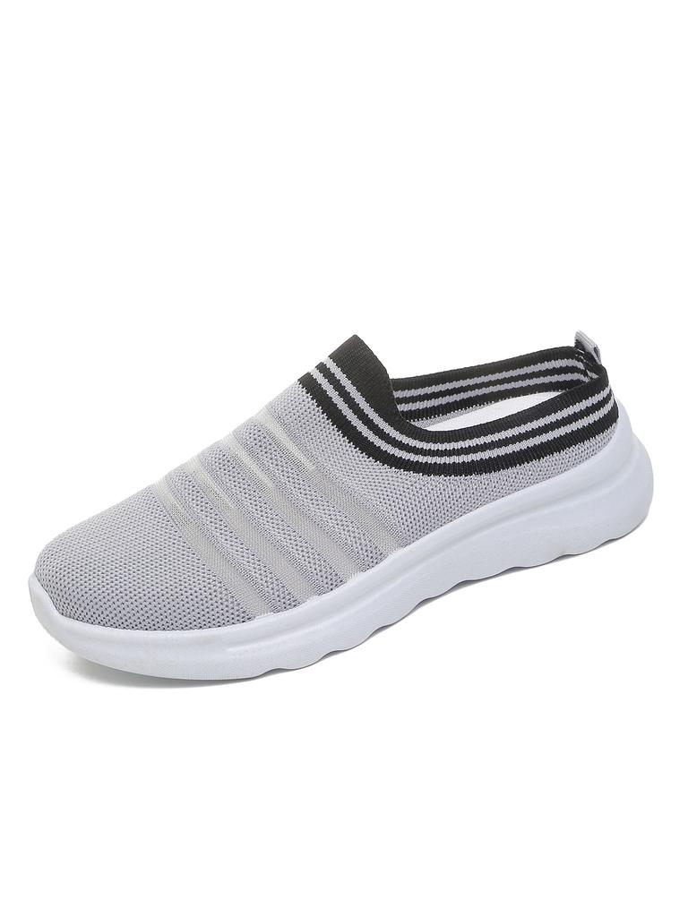 Women'S Shoes Casual Sneakers Striped Knit Breathable Slip-On Walking Shoes For Women Free Shipping