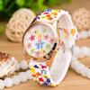 Women's Printed Watch,Fashionable-Quartz Ladies Floral Dial Wristwatch,Fashion Quartz-Analog Watch Thin Band Watches