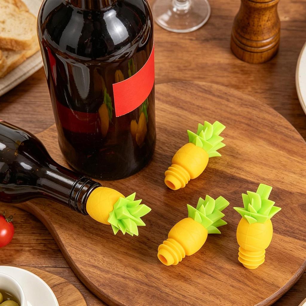 Pineapple Shape Wine Stopper Beverage Sealed Preservation Wine Stopper Funny Bottle Topper For Brandy Champagne Vodka Beer