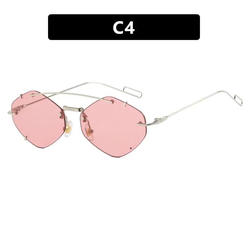 Ladies Rimless Polygon Sunglasses Women Brand Designer Trendy Gradient Sunglasses Female Candy Glasses UV400