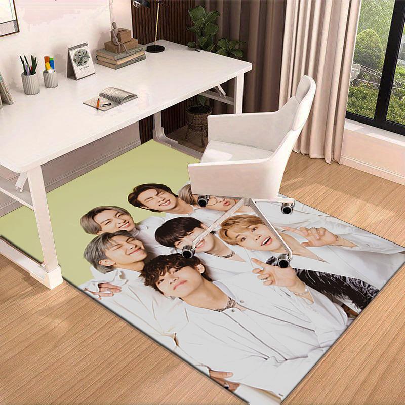 K-pop BT music group Carpet, Chair Rug,Rug for Office Bedroom living rooms, Doormat decor Fan Gift Christmas Gift
