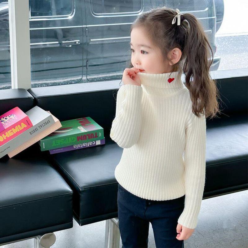 In-Stock Girls' Turtleneck Sweater: Stylish Knitted Base for Autumn & Winter