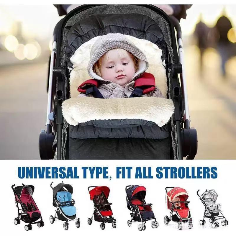 Baby Stroller Sleeping Bag Newborns Thick Cotton Swaddle Blanket Windproof Anti-Kick Warm Fleece Lined