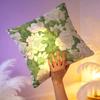 Pillowcase with Light Green Background Covered with White Rose Branches Fresh Flower Decorative Patterns Same Print on Both