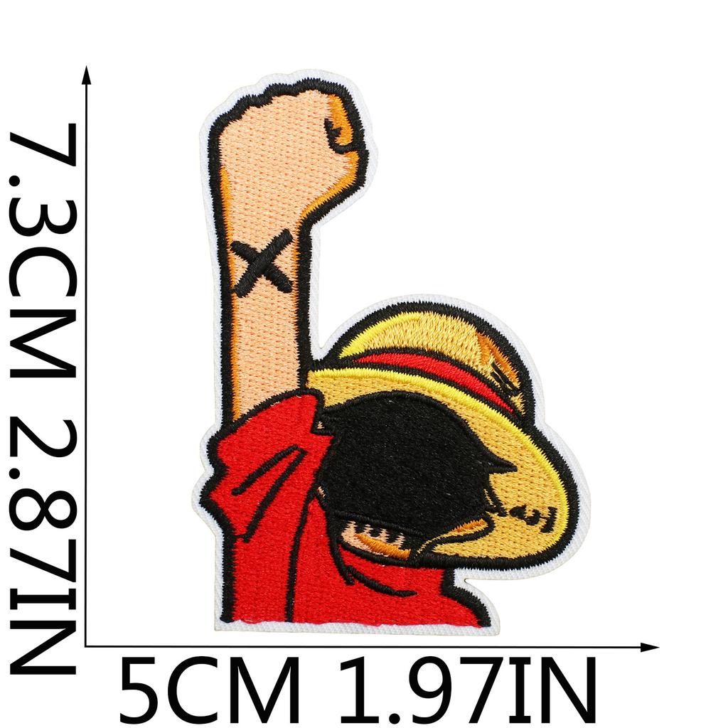 One Piece Embroidery Cloth Sticker, Clothes Decoration Patch Sticker, Japanese Animation Character Computer Embroidery Label, Bag Decoration Sticker