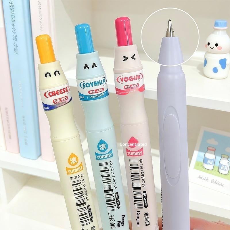2/5Pcs 0.5Mm Large Capacity Fun Quick-Drying Pens Creative Milk Bottle Gel Pens Simple Cute And Stylish Black Pens