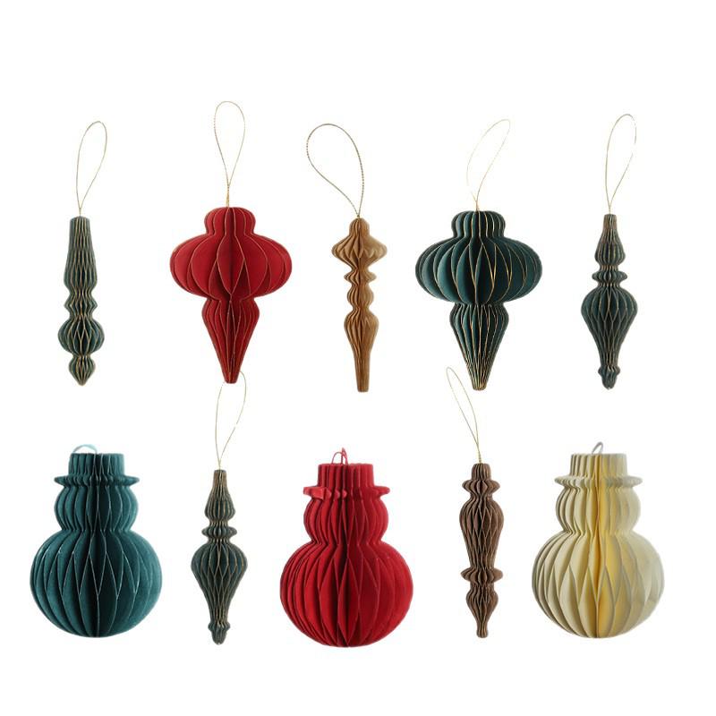 Mini Christmas Honeycomb Paper Pendant Decoration