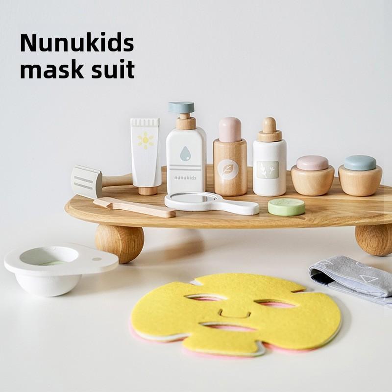 

Wooden Children Kitchen Playset Toys Imaginative Cooking Pretend Fun Baking Mask Set