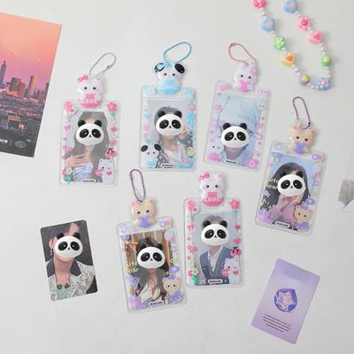Porta carte da 3 pollici, custodia in PVC con ciondolo per esposizione di foto di ragazze con cartoni animati, album di inseguimento di stelle, borsa per carte