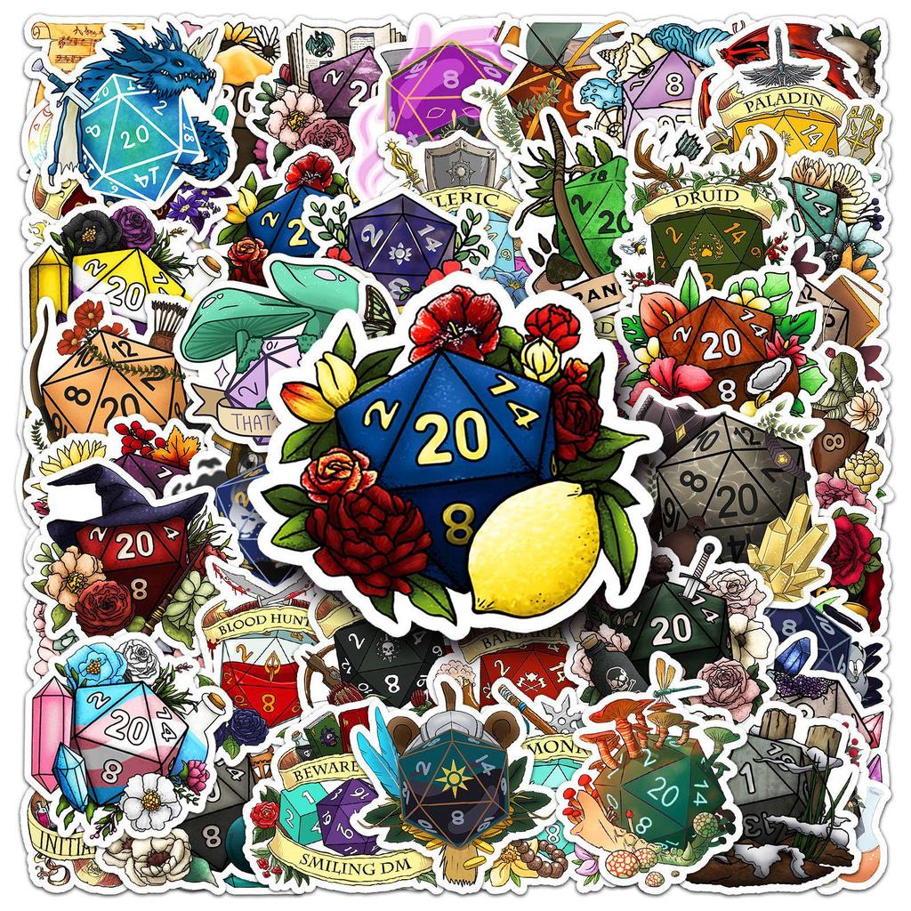 50 Sheets Trendy Dice Graffiti Stickers for Phone Cases, Skateboards, Luggage - Cool and Creative Decoration
