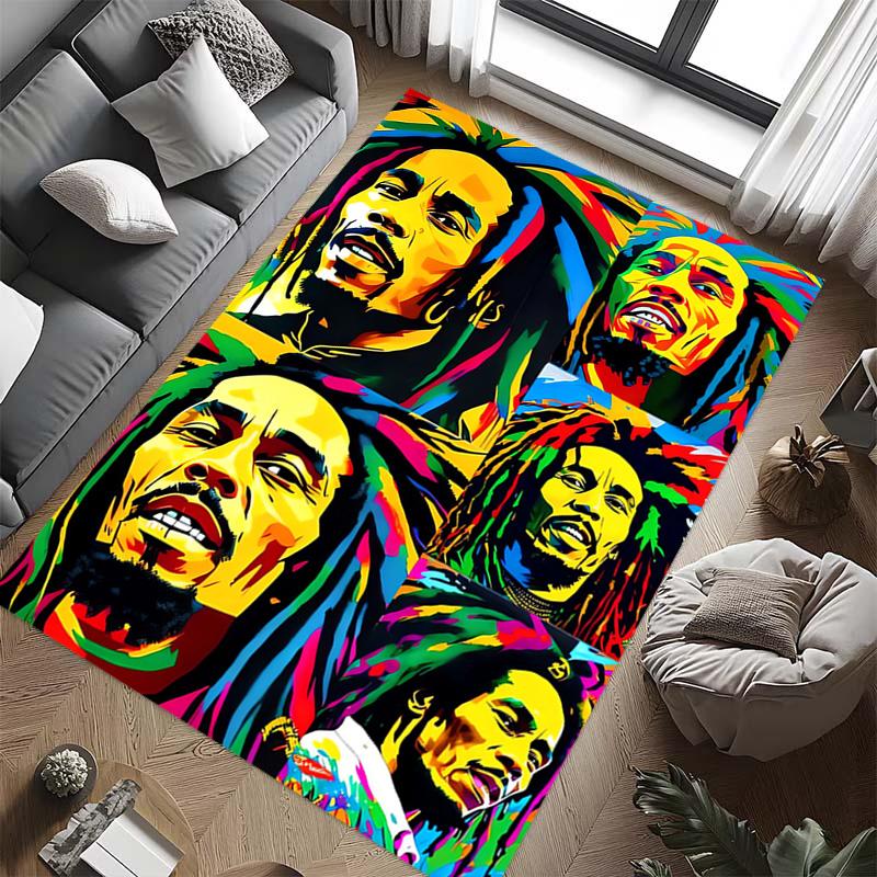 Vibrant Rasta Music Fusion Carpet Living Room and Bedroom Mats Doormat Dormitory Decoration Bathroom Mat Protective Pad