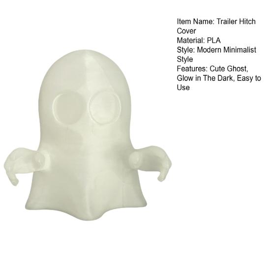 Halloween Mini Ghost Cover Cap for Trailer Coupling Glow-in-The-Dark Car Trailer Hitch Ball Cover for Towing Truck RV Accessories