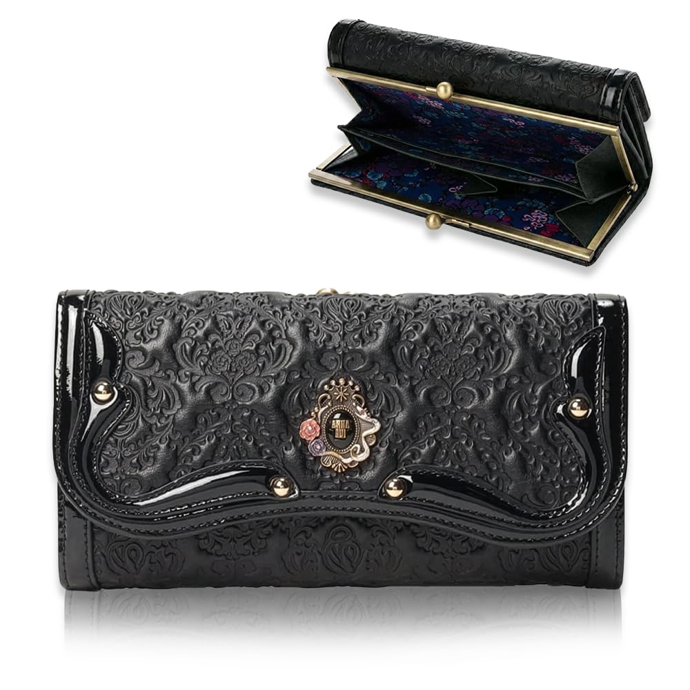 ANNA SUI Serpent Clasp Long Wallet with Bill Compartments and Card Large 316110 Black (Anna Sui) Wallet, Women's Slots, Capacity,