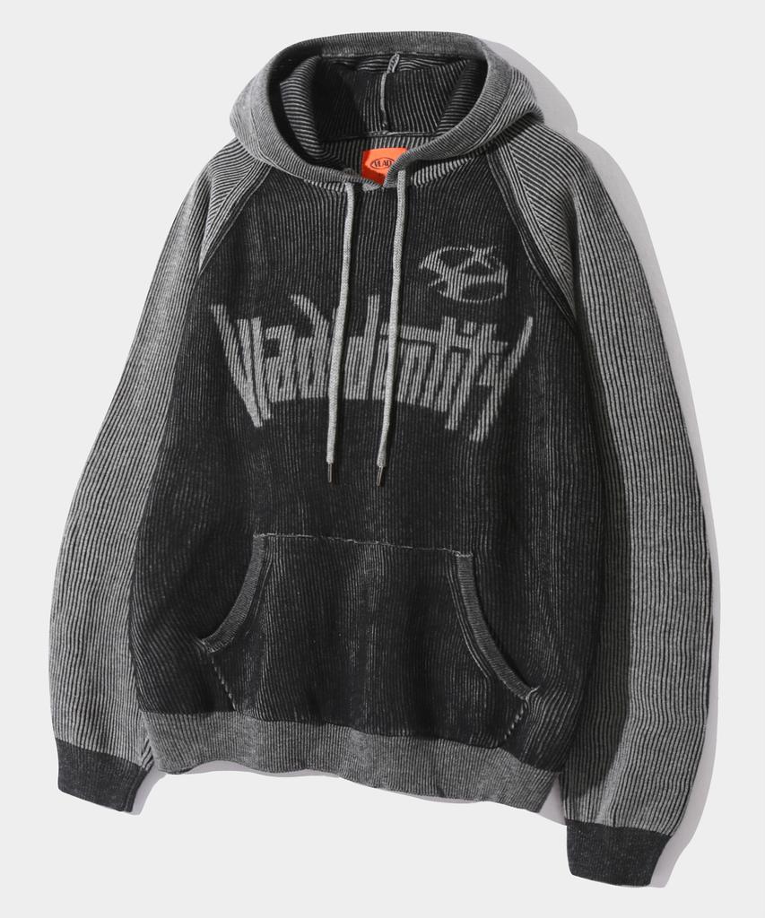 Dimiteulibeullaeg Vlad Type-A Two-Tone Long Sleeve Hoodie Knit_Black