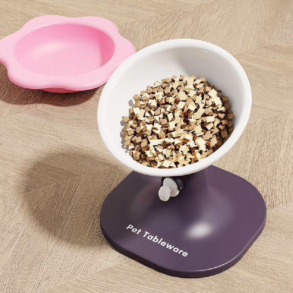 Creative Pet High Footed Bowl Adjustable Height Angle Elevated Pet Feeder Bowl Household
