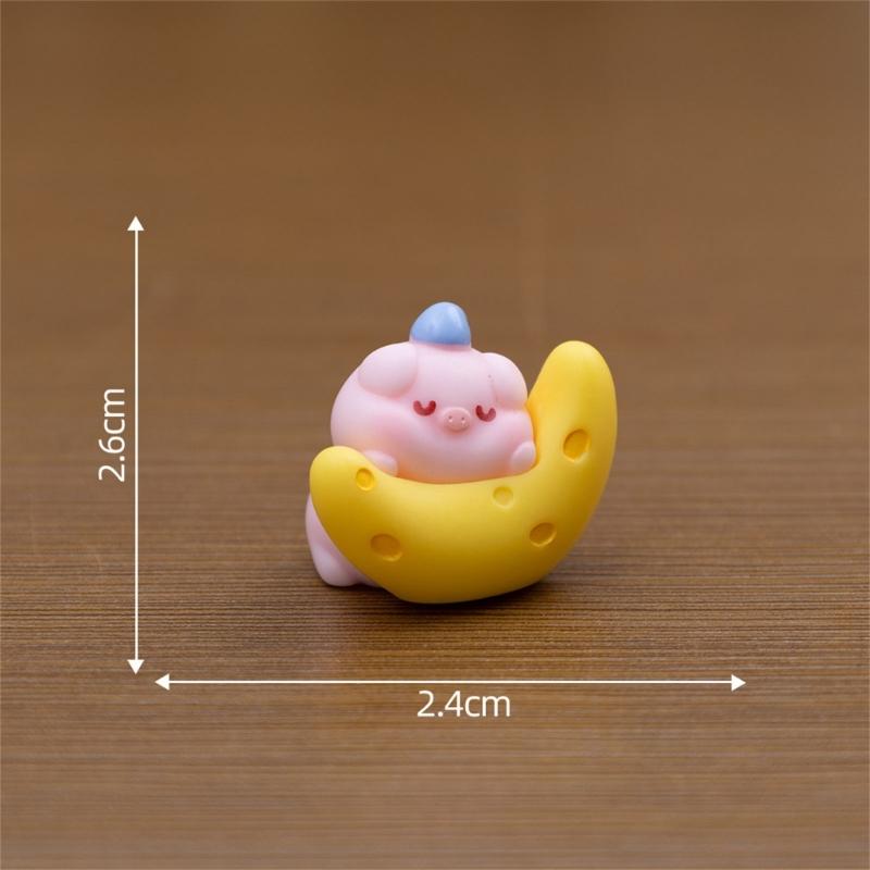 Pigs Figurines Mini Pigs Decors Waterproof Toy Playsets Miniature Doll Garden Figurines Cake Toppers Parties Favor