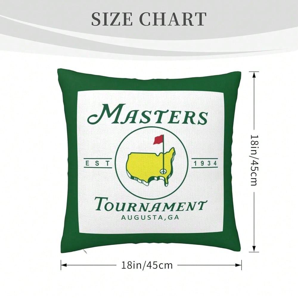 1Pc Masters Tournament Pillow Cover, Polyester 2D Double-Sided Print, Augusta Golf Cushion Case, Decorative Throw Pillow For Sof