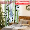 2D FLAT PRINTING 2pcs Curtains (Without Rod) Panda and Bamboo Design Valentine is day Festival Creative Curtains Durable