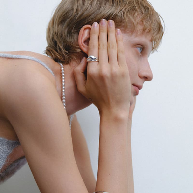 leeENoir Double Wave Ring (2color)