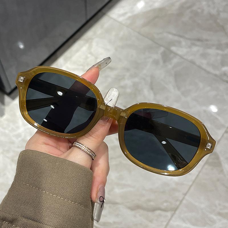 Portable Folding Sunglasses Women'S High-End Oval Small Frame Sunglasses Anti-Ultraviolet Polarized Sunglasses