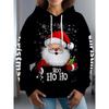 Fashion Women's Hooded Sweater 3D Casual Color Printing Casual Long Sleeve Sweater