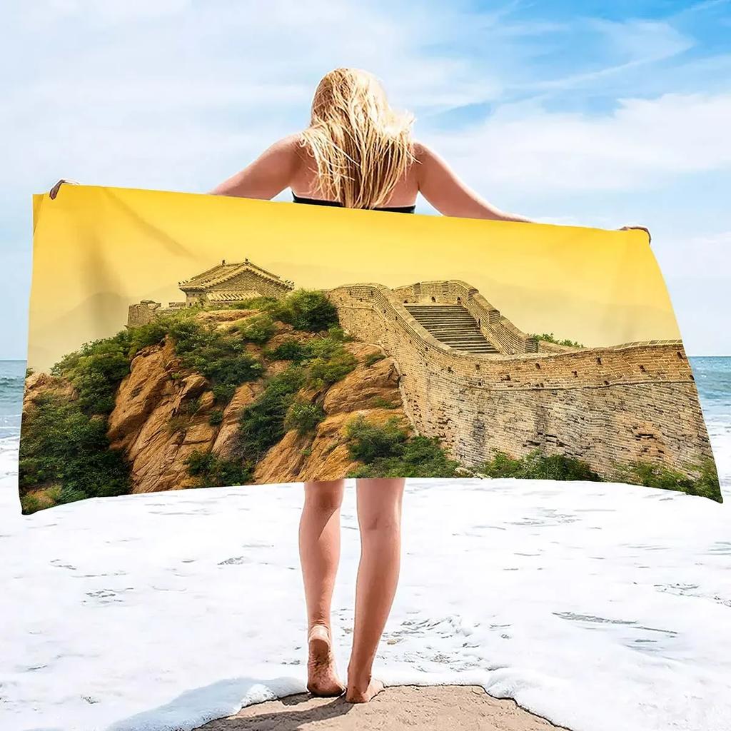 Oversized Microfiber Sand Free Towels Pool Beach Towels Quick Dry Beach Towel Chinese Style Beach Towel for Women and Men